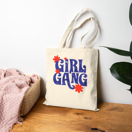 Girl Gang Cotton Canvas Tote Bag – Stylish & Eco-Friendly Carryall for Empowered Women