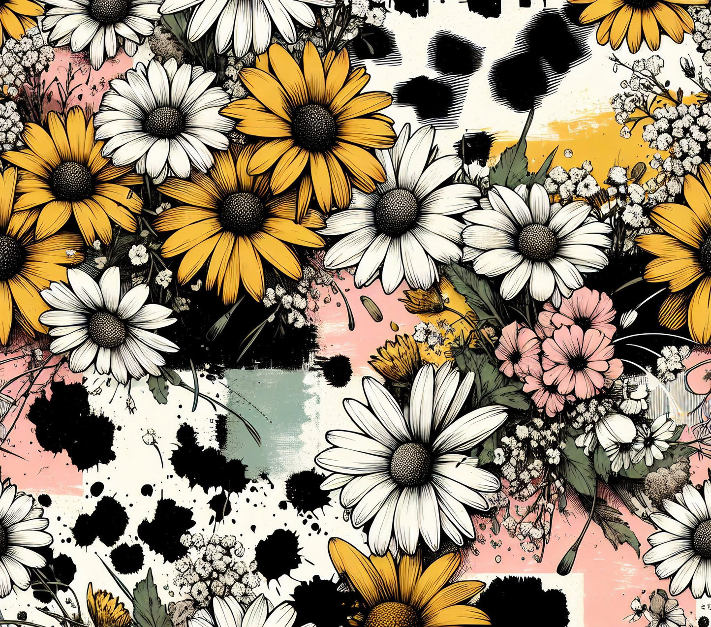 Yellow Floral Cow Tumbler Wrap (Copy)