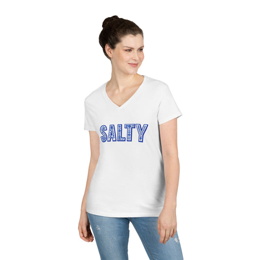V-Neck T-Shirt Salty Floral Design for Women