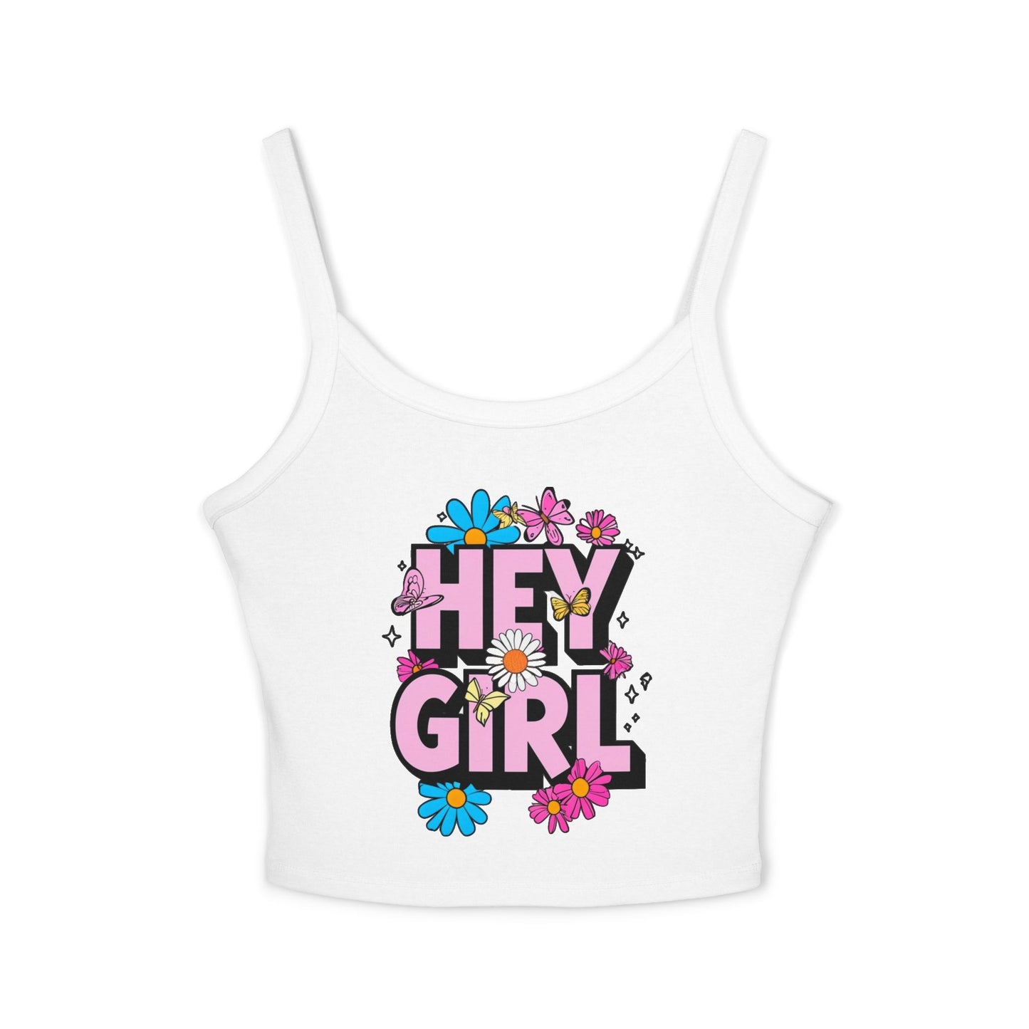 Tank Top - Hey Girl Spaghetti Strap Women's Camisole