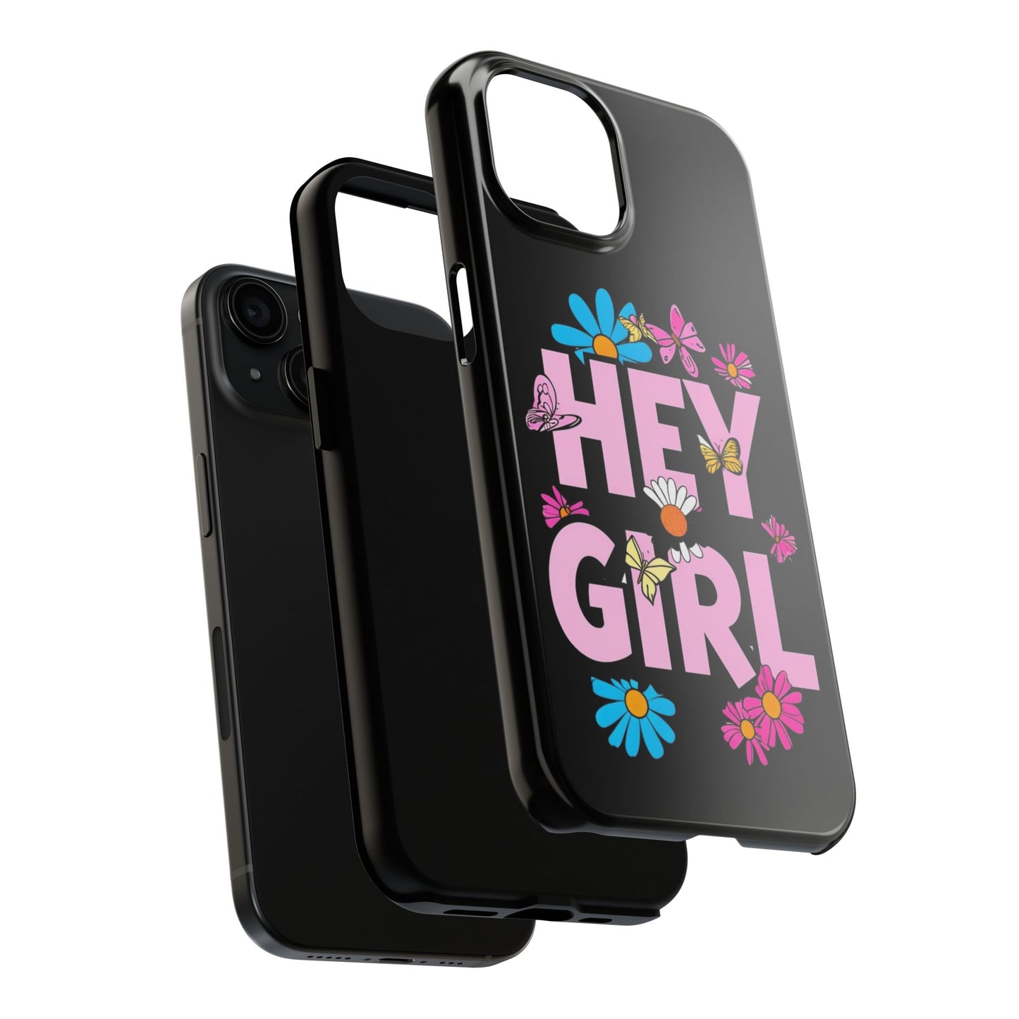 Hey Girl Floral Tough Phone Case - Stylish Protection for Trendy Users