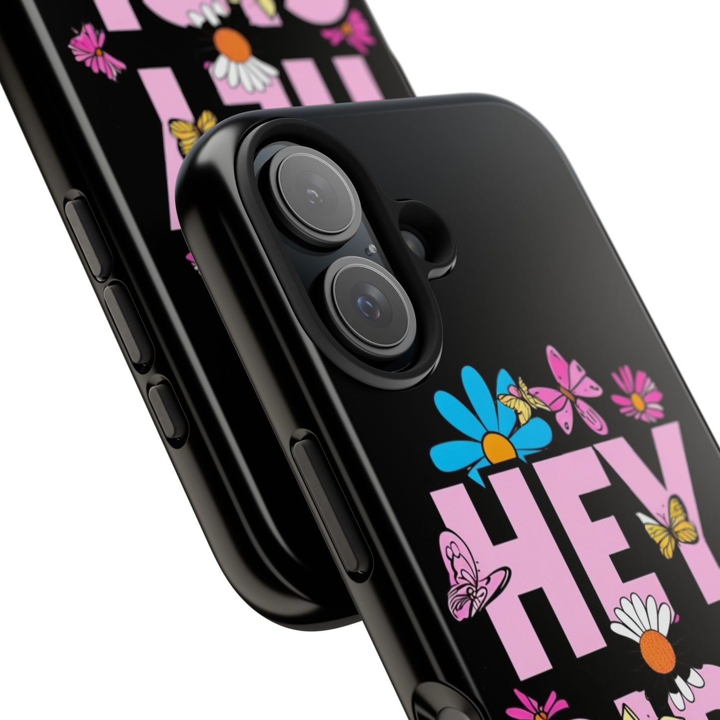 Hey Girl Floral Tough Phone Case - Stylish Protection for Trendy Users