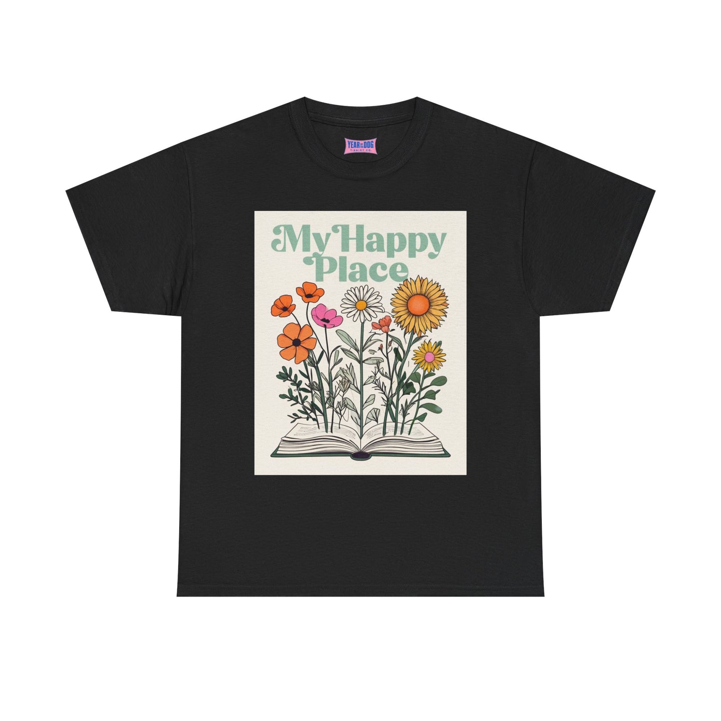My Happy Place Floral Unisex Heavy Cotton Tee