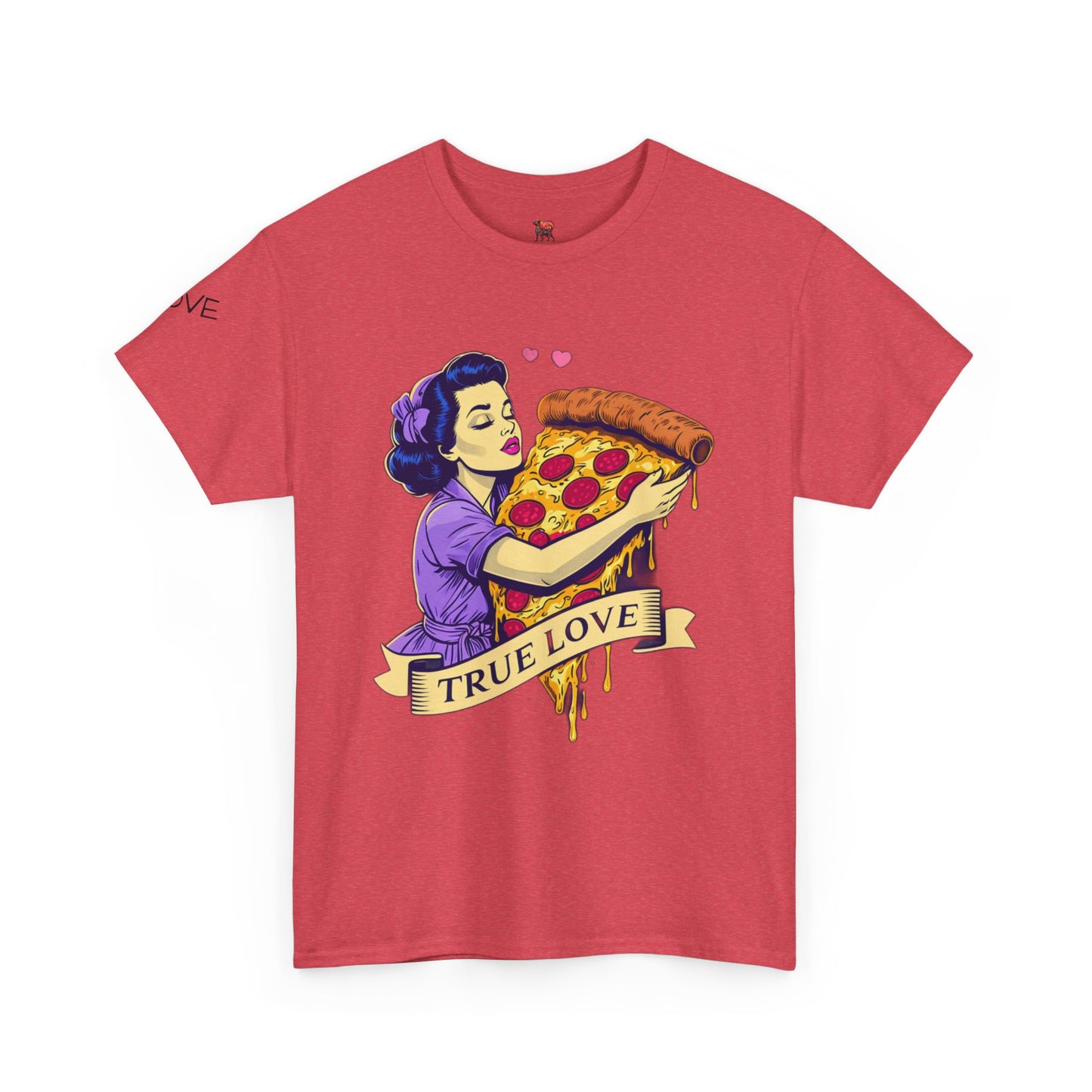 Unisex Heavy Cotton Tee - True Love Pizza Design