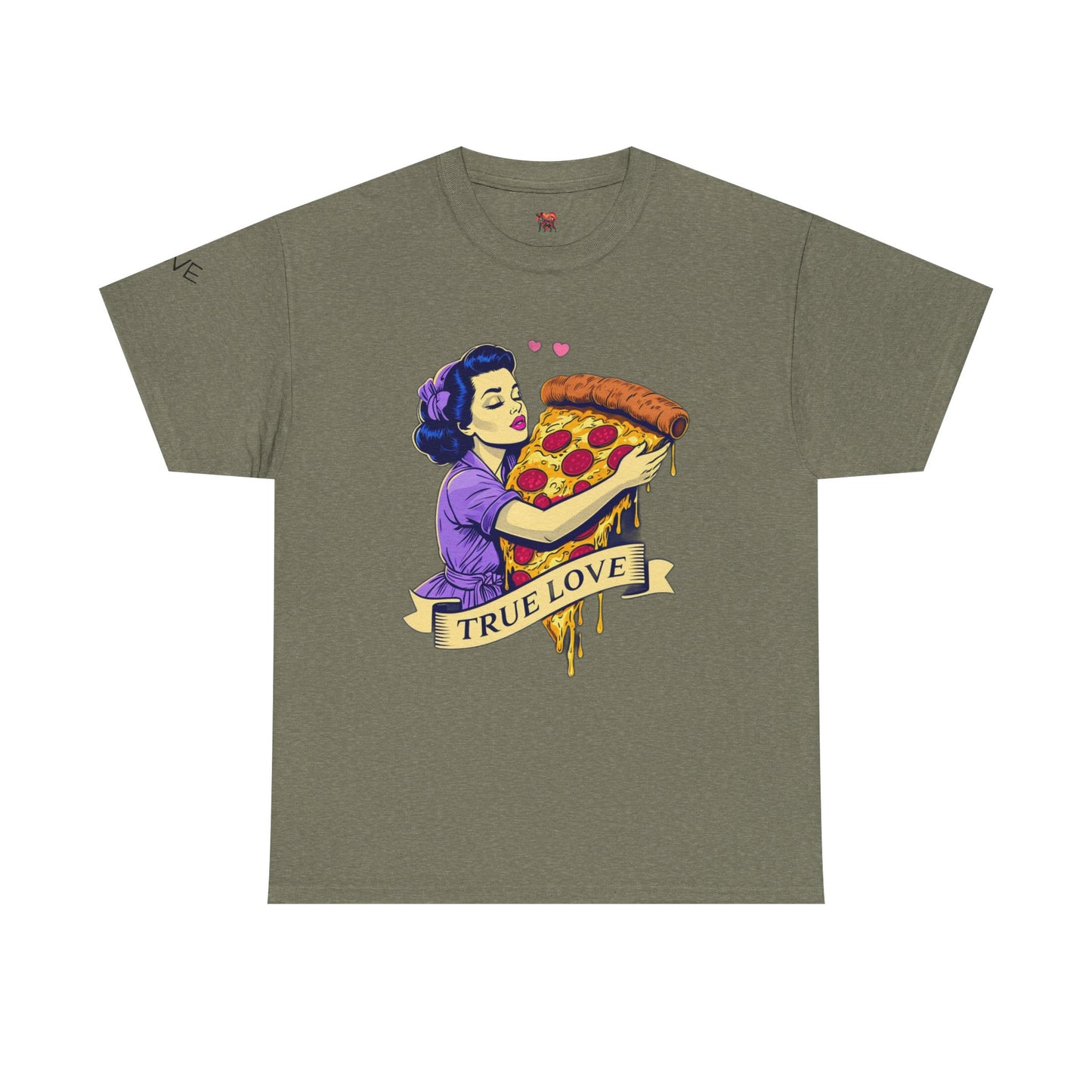 Unisex Heavy Cotton Tee - True Love Pizza Design