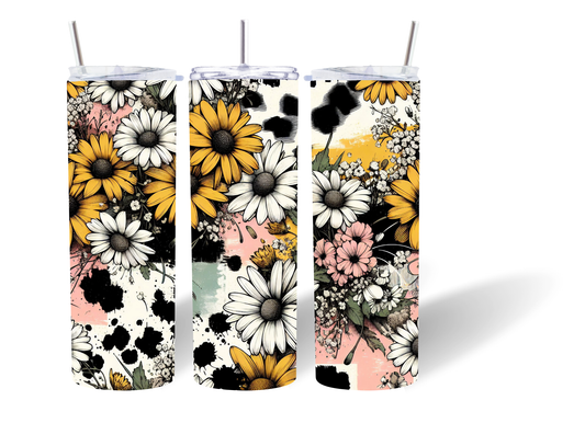 Yellow Floral Cow Tumbler Wrap (Copy)