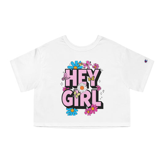 Cropped T-Shirt Hey Girl Champion Women's Heritage Design