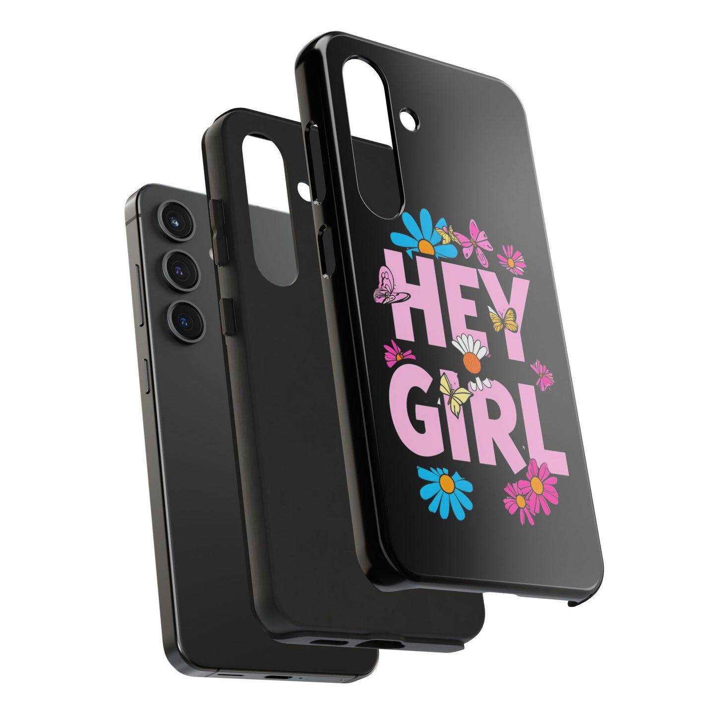 Hey Girl Floral Tough Phone Case - Stylish Protection for Trendy Users