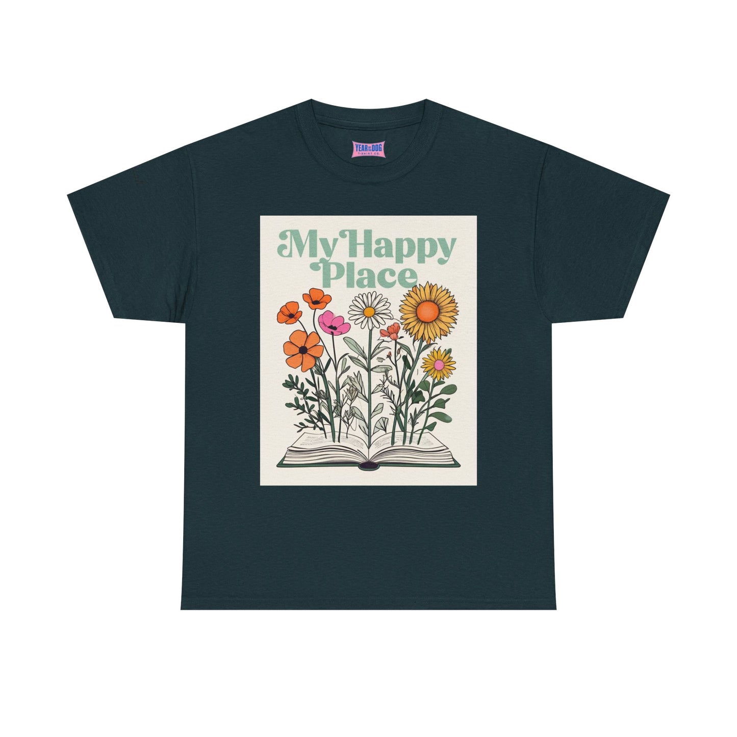 My Happy Place Floral Unisex Heavy Cotton Tee