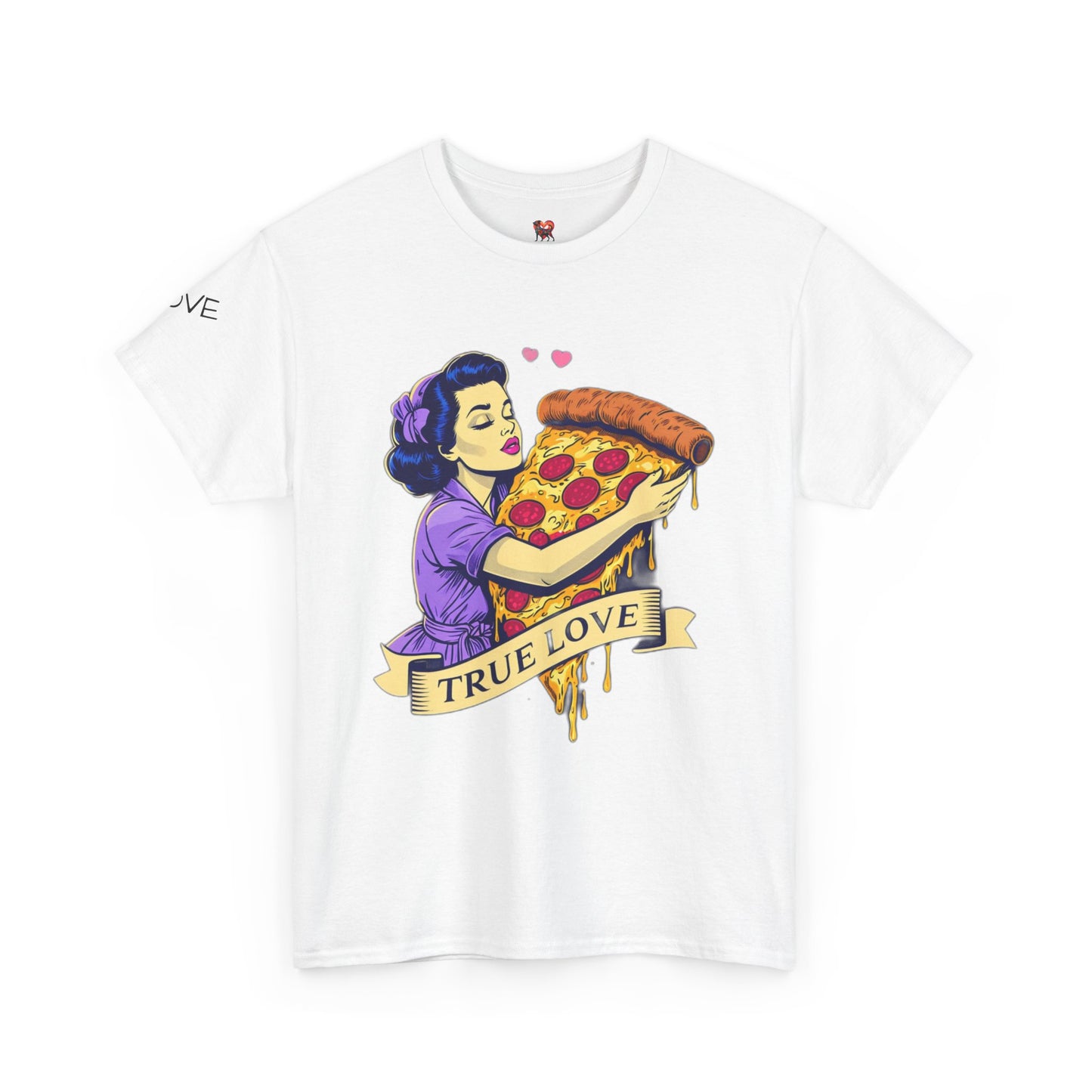 Unisex Heavy Cotton Tee - True Love Pizza Design