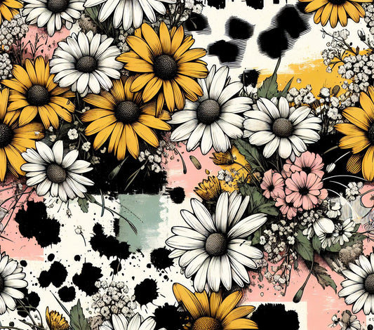 Yellow Floral Cow Tumbler Wrap (Copy)