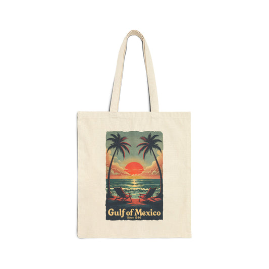 Gulf of Mexico Sunset Tote Bag | Eco-Friendly Cotton Canvas | Beach Vibes