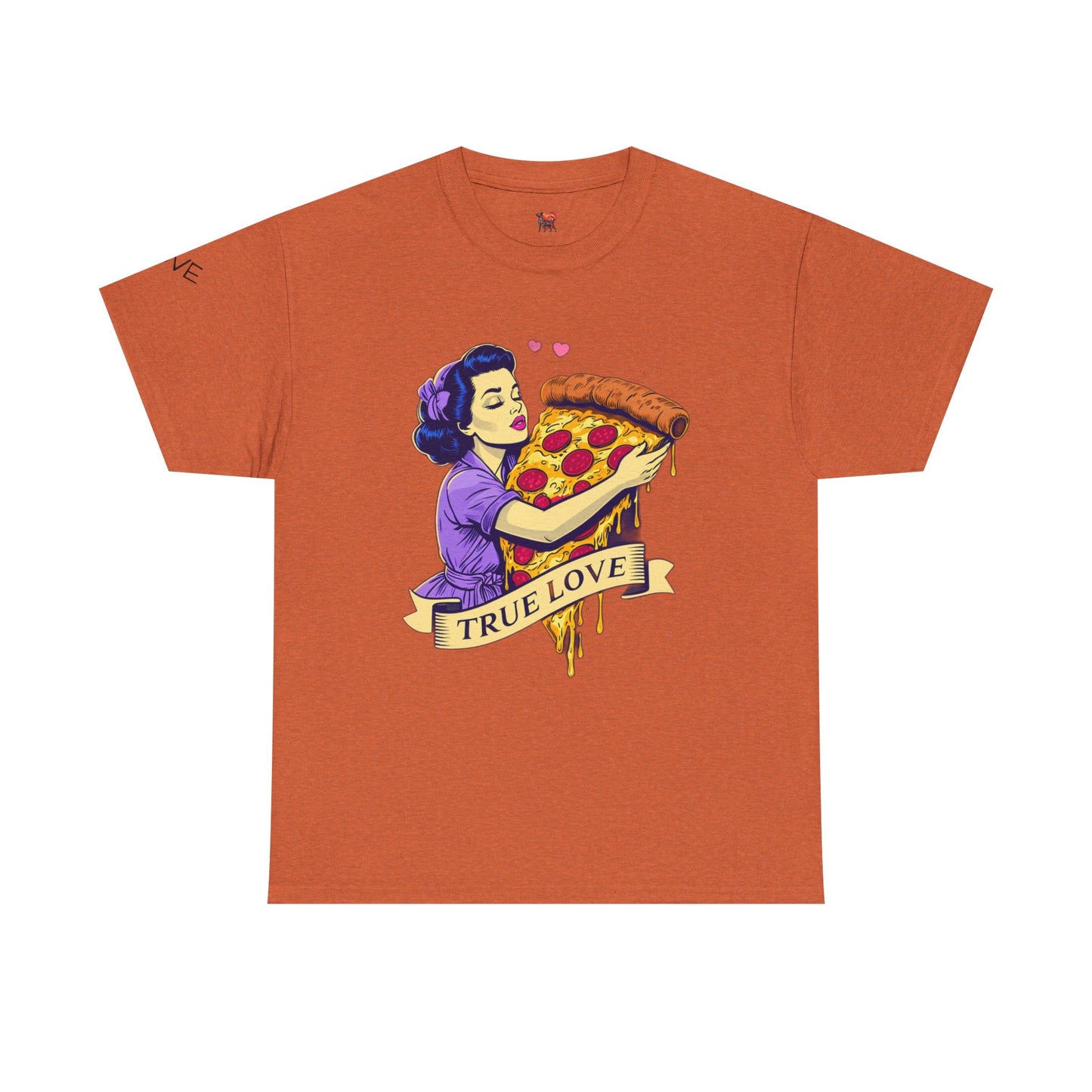 Unisex Heavy Cotton Tee - True Love Pizza Design