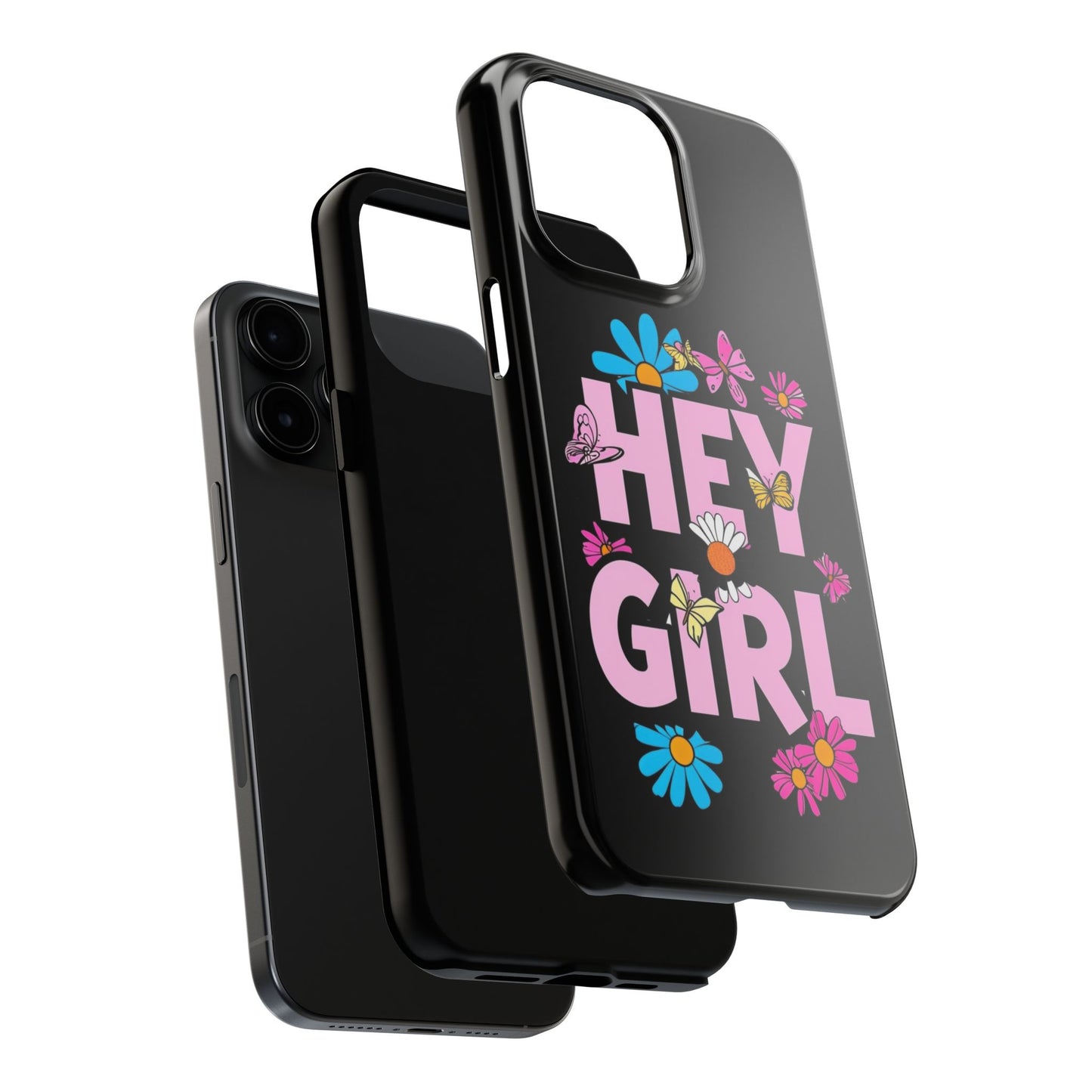 Hey Girl Floral Tough Phone Case - Stylish Protection for Trendy Users