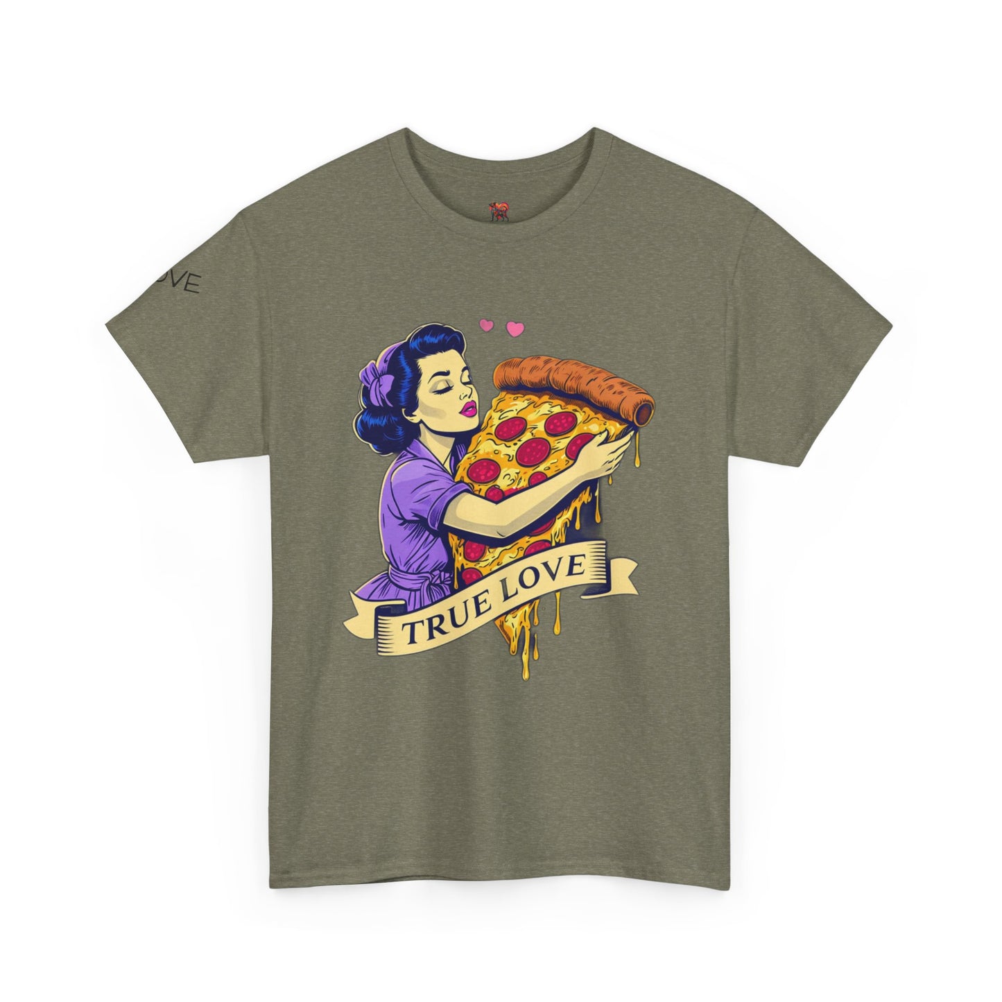 Unisex Heavy Cotton Tee - True Love Pizza Design