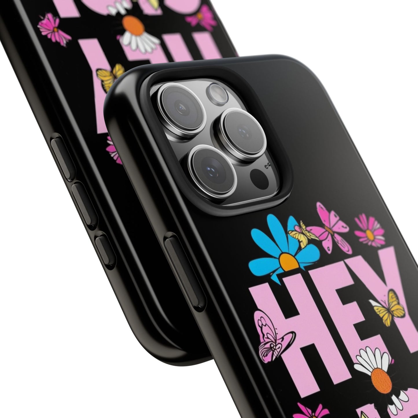 Hey Girl Floral Tough Phone Case - Stylish Protection for Trendy Users
