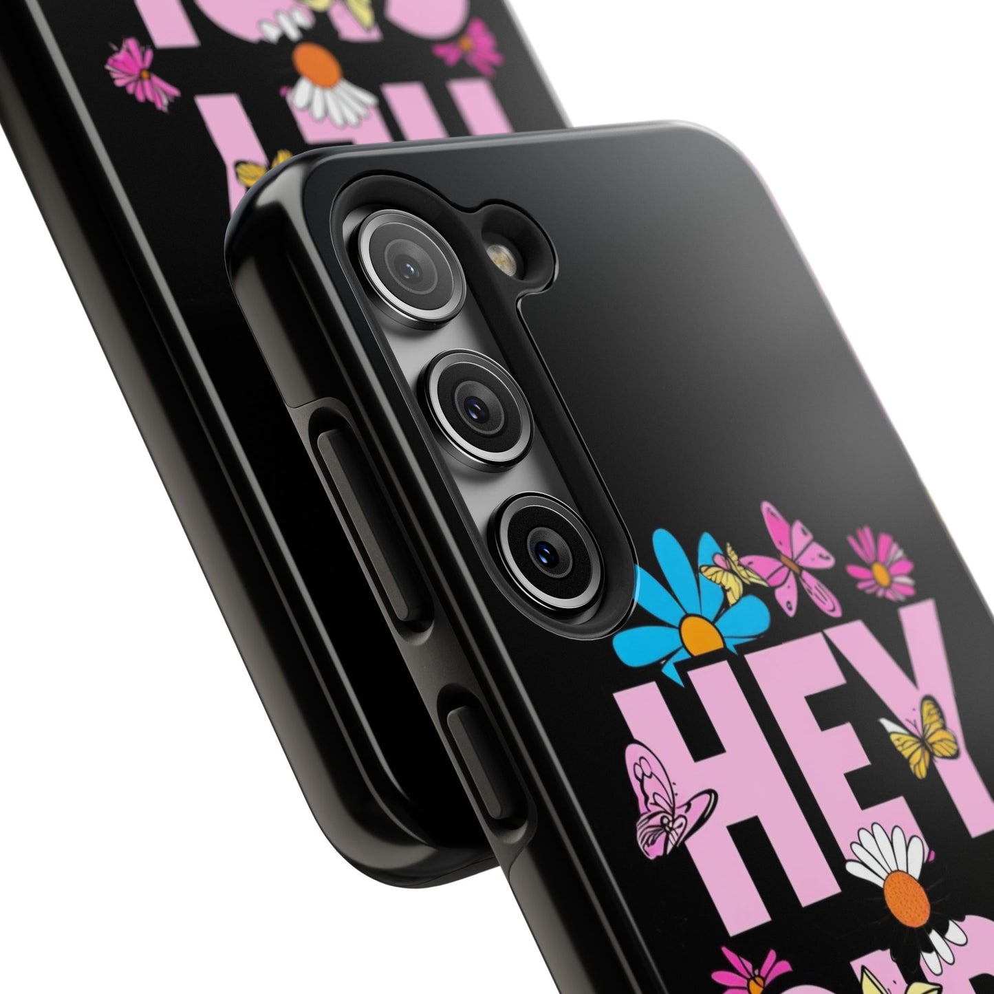 Hey Girl Floral Tough Phone Case - Stylish Protection for Trendy Users