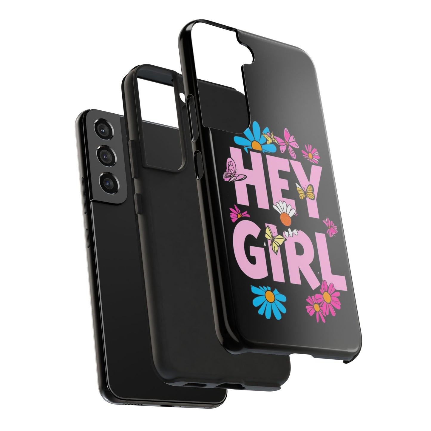 Hey Girl Floral Tough Phone Case - Stylish Protection for Trendy Users